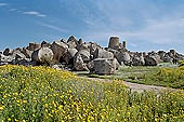 Selinunte the temple hill. Temple ruins crushed to the ground, like a fantastic work of art 